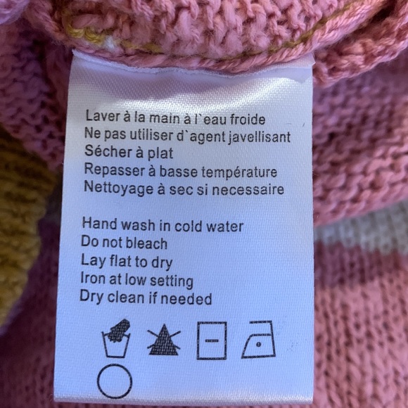 CHARLIE B cream, pink & green striped 100% cotton, long open Cardigan. Small - Picture 7 of 7